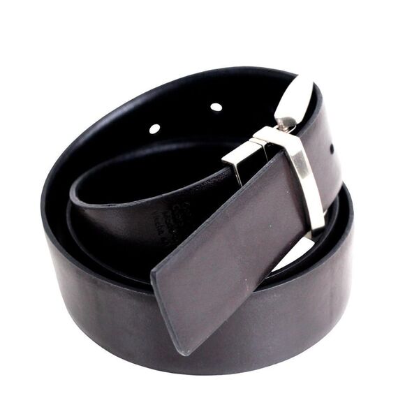 Calvin Klein BLACK BROWN REAL LEATHER 1 1/4"Wd REVERS CASUAL DRESS BELT 34 (t23 - Picture 6 of 16